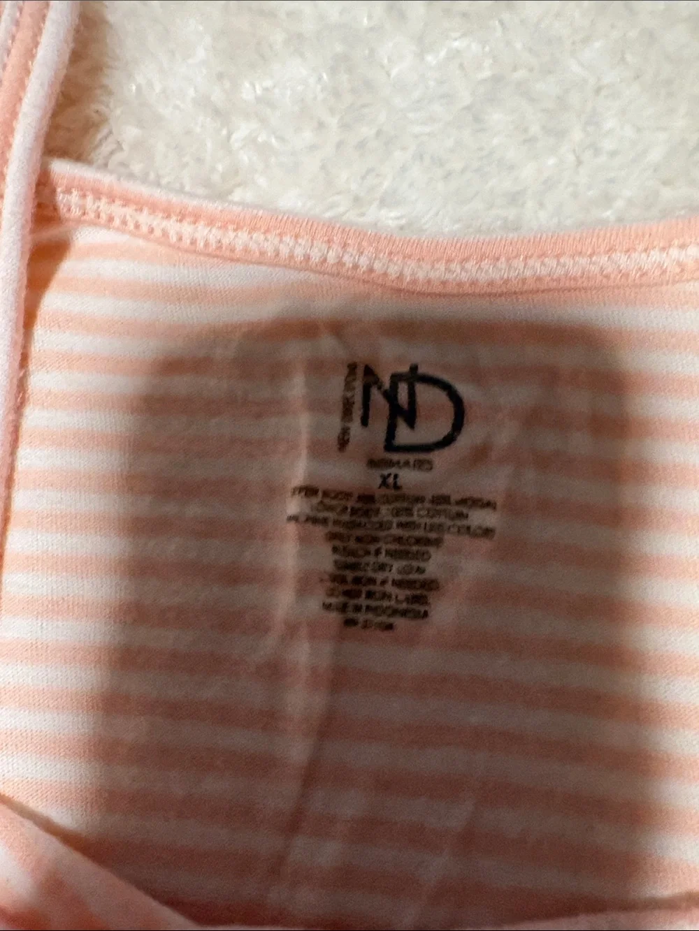 new directions Peach Striped Tank Chemise